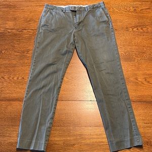 J. Crew Bowery stretch green pants. 31” Waist and 30” Length.